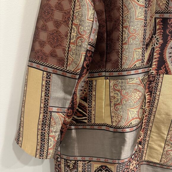 Chico’s Tapestry Dreams Brocade Patchwork Evening Coat Metallic Glam Art-to-Wear - Picture 11 of 15